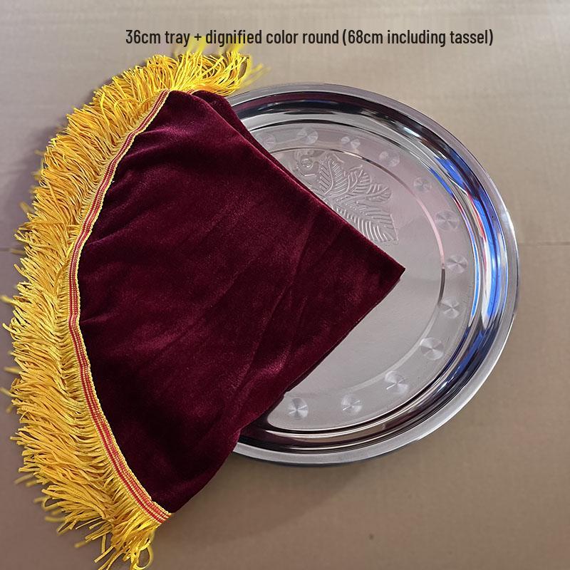 Roter Samt Satin Quaste Jubiläumszeremonie Tablett Tuch