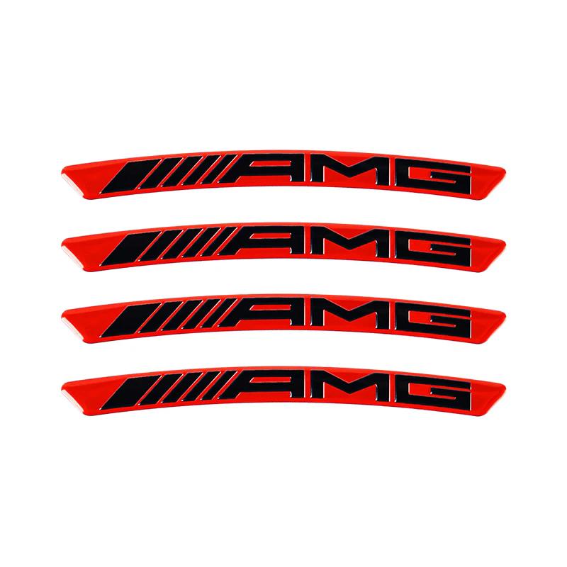 4pcs AMG Emblem Car Wheel Sticker Rims Cover Decal Accessories For  Mercedes Benz Brabus Smart Maybach W204 GLC CLA W205 W203