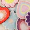 Chenille Heart & Flower Embroidery Patch with Adhesive Backing