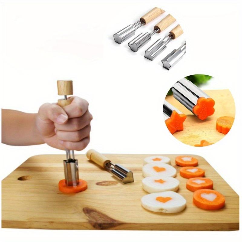 Vegetable cutter shape set DIY wooden handle fruit cutter mold biscuit cutter, used for food and fruit processing baking