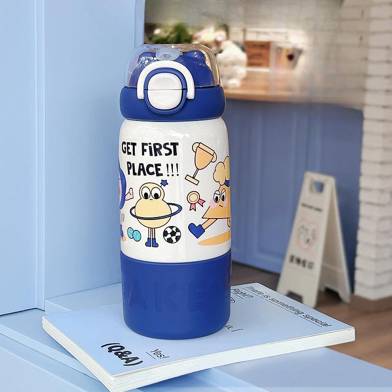 New High Appearance Level Double Drink Thermos Cup Stainless Steel Cup Home Student Water Cup Girls Portable Children's Cup