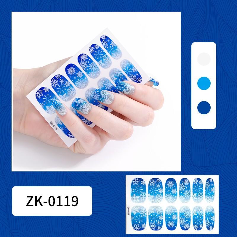 12-finger White No-Bake Nail Decal Fully Coated with Waterproof Long-lasting Nail Patch Simple Wind Nail Polish Adhesive