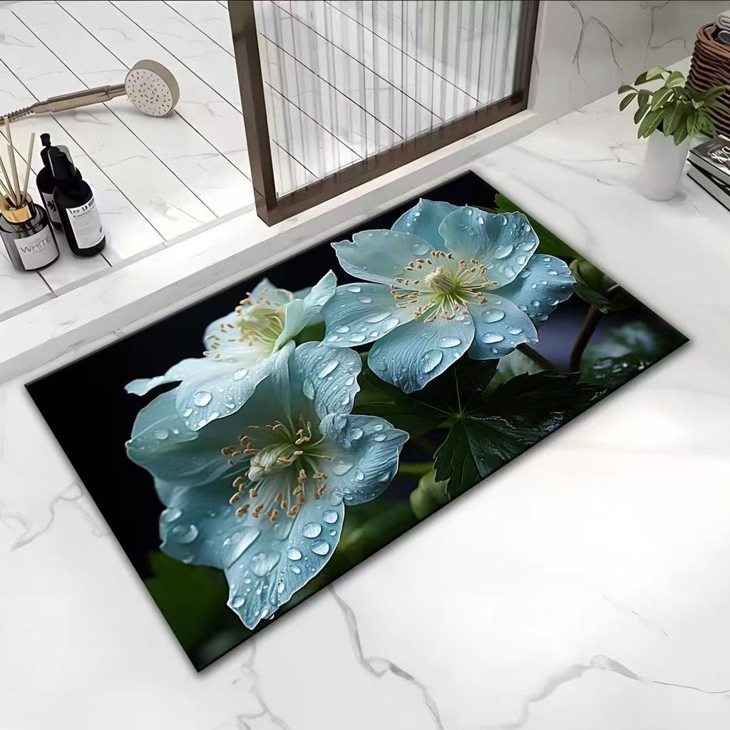 Pastoral 3d Visual Flower Flower Floor Mat Door Dirt-resistant Entrance Door Carpet Diatom Mud Entrance Bathroom Floor Mat