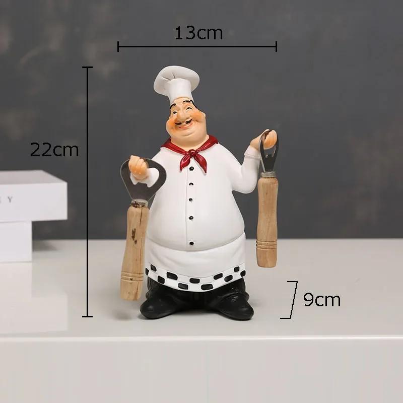 Chefes Barbudos Figuras Creativas Estatua Decoración de Escritorio Personaje Chef Profesional Escultura de Resina Adornos Decoración Moderna para el Hogar