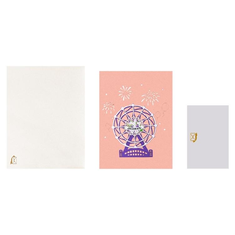 Charming 3D Flower Ferris Wheel Card for Valentine's Day Party Memorable Gift