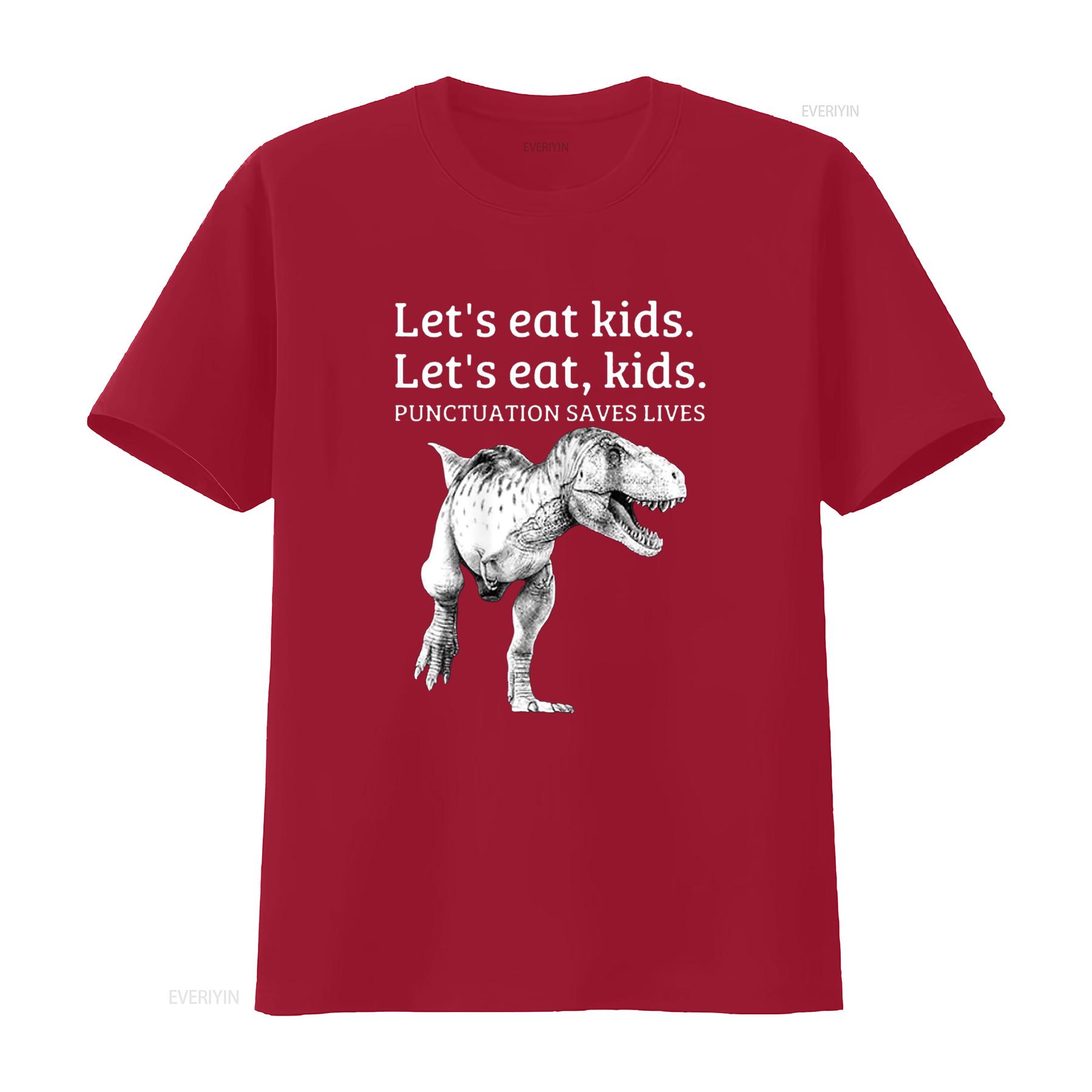 Funny Let s Eat Kids Punctuation Saves Lives Grammar T Shirt vintage Washed designer clothes streetwear Stretched Soft S
