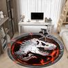 1pc Dinosaur Skull Chair Carpet for Office - Indoor Non-Slip Washable Polyester Fiber Carpet, Soft Comfortable Mat For Office Yy250928067
