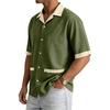 Men's Summer Casual Short-Sleeve Shirt With Collar And Multiple Pockets