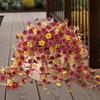 Yousheng 1/2/3/4Pcs Fall Hanging Artificial Violet Flower UV Resistant Realistic Fake Flower Wedding Party Indoor Outdoor Garden Wall Hanging Faux