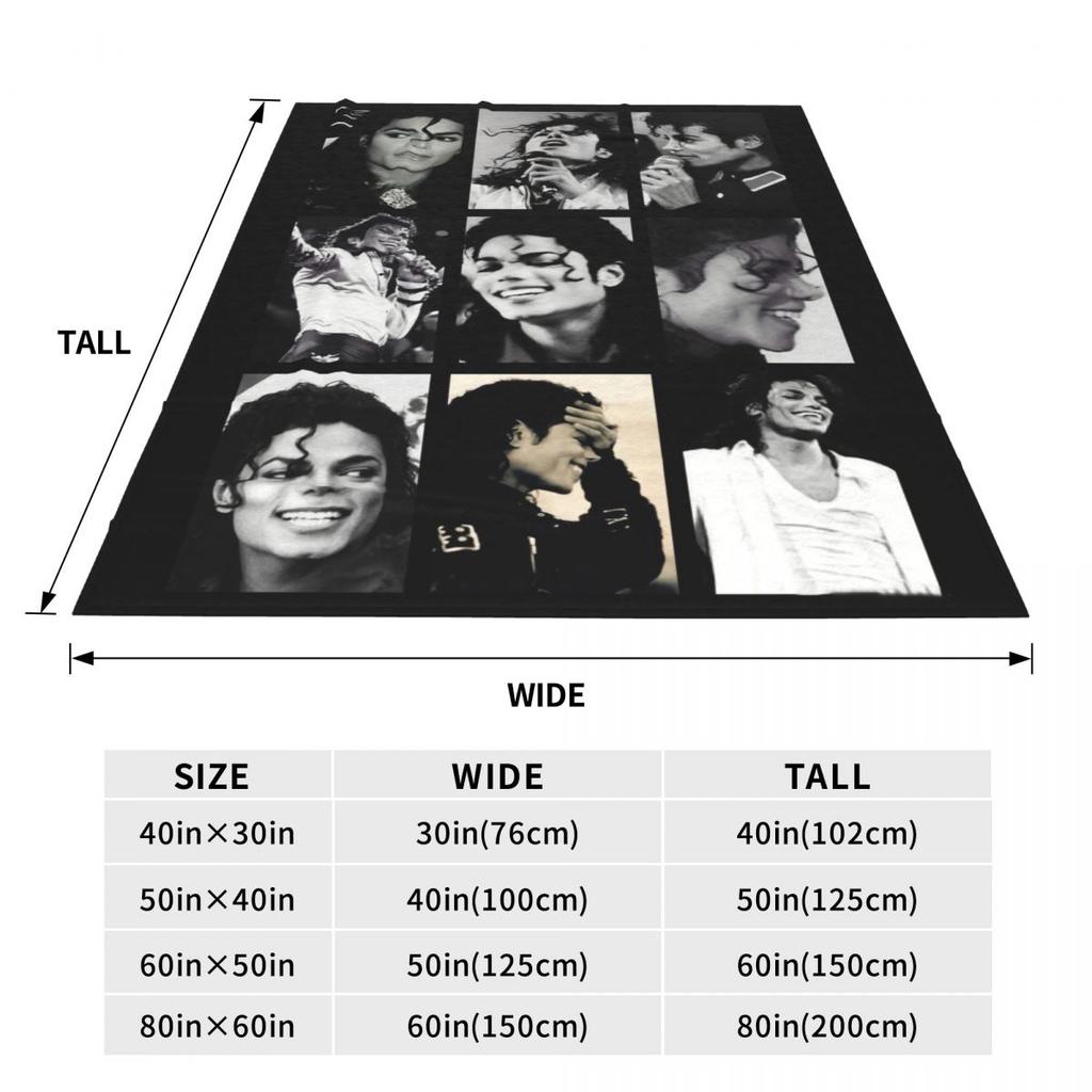 MJ M-Michaels Piosenkarz Koc J-Jacksons Zdjęcie Kempingowy Flanelowy Koc Ciepły Miękki Kanapa Fotel Sofa Łóżko Prześcieradło Prezent