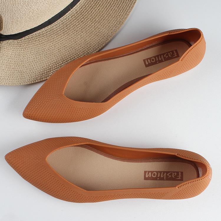 Heli Shark's New Summer Pointed Sandals Baotou Women's Fashion Flat Bottom Solid Color Casual Wear Light Mouth Single Shoes Women's Shoes