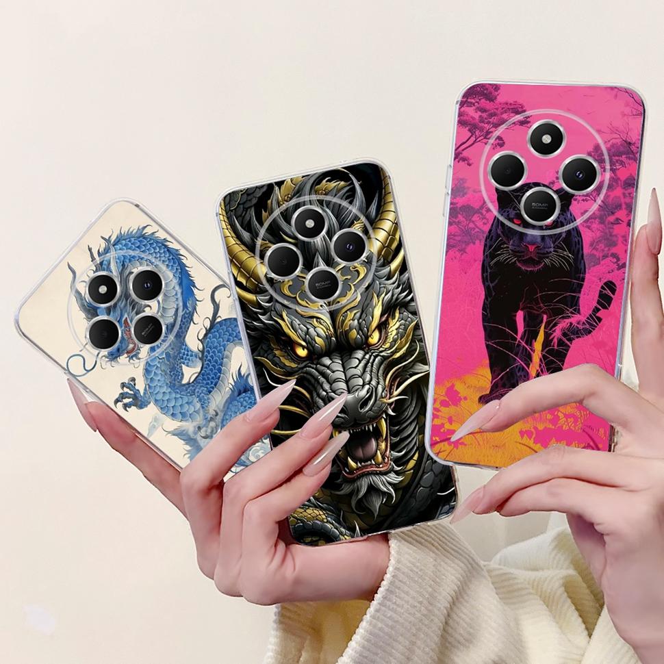For Xiaomi Redmi 14C Casing Fashion Heart Cat Cover 6.88" Soft TPU Phone Protective Shell For Xiaomi Redmi 14R 14C Cases Coque