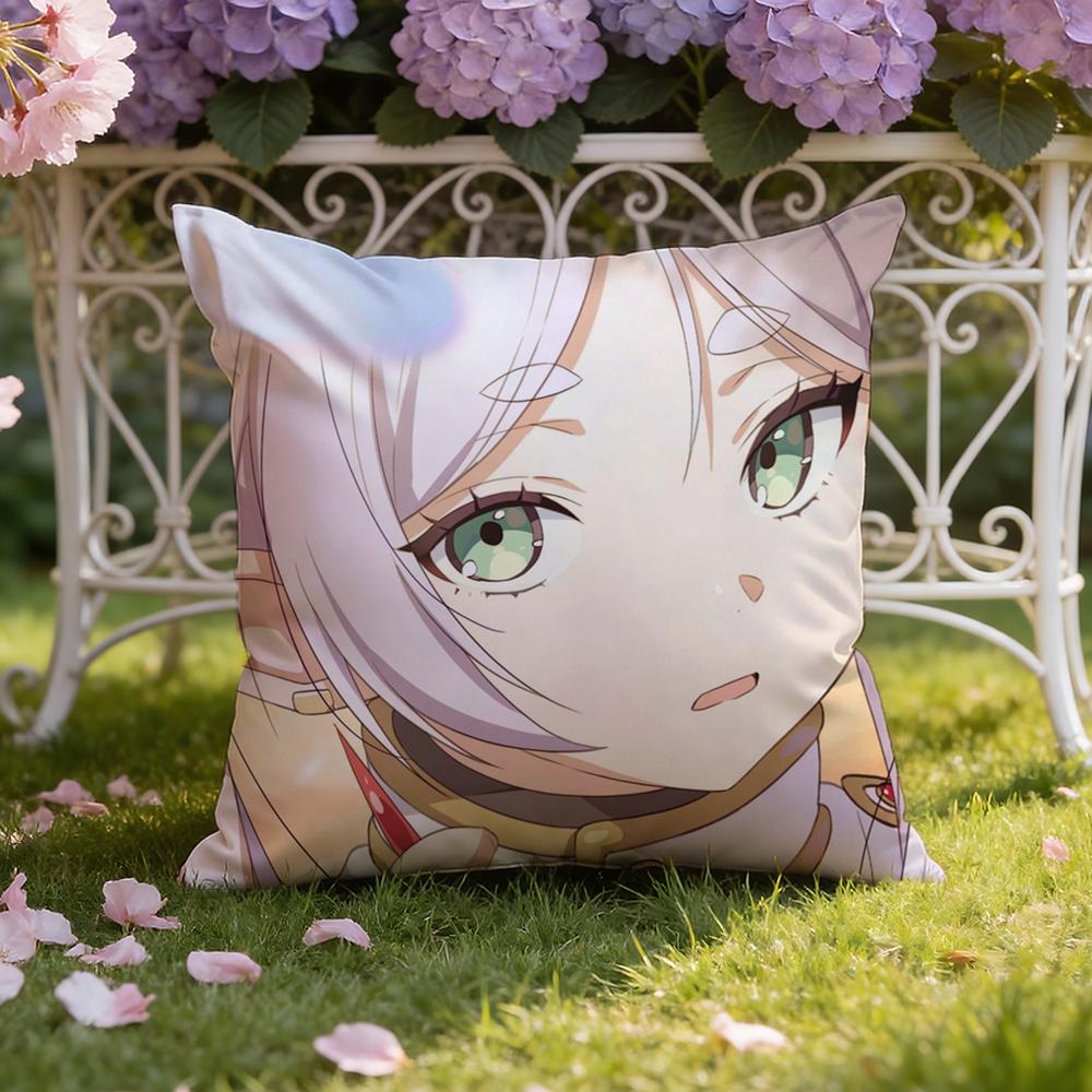 Anime F-Frieren B-Beyond Journeys Cushion Cover Home & Car Dual-Scene Pillow Cover: Reversible for Premium Comfort