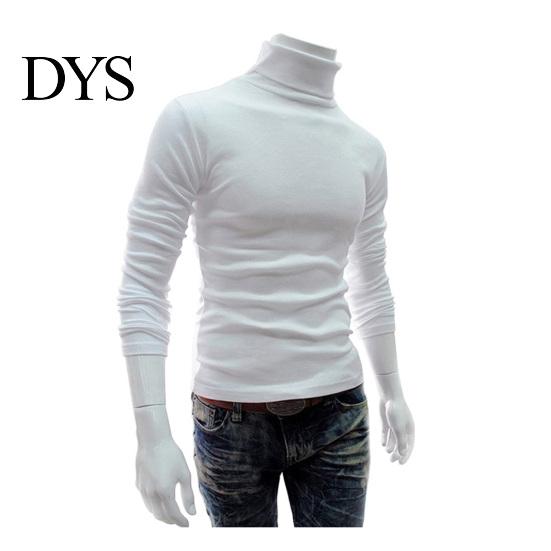 Herren Herbst Einfarbig Langarm Rollkragen Gestricktes Schlankes Unterhemd
