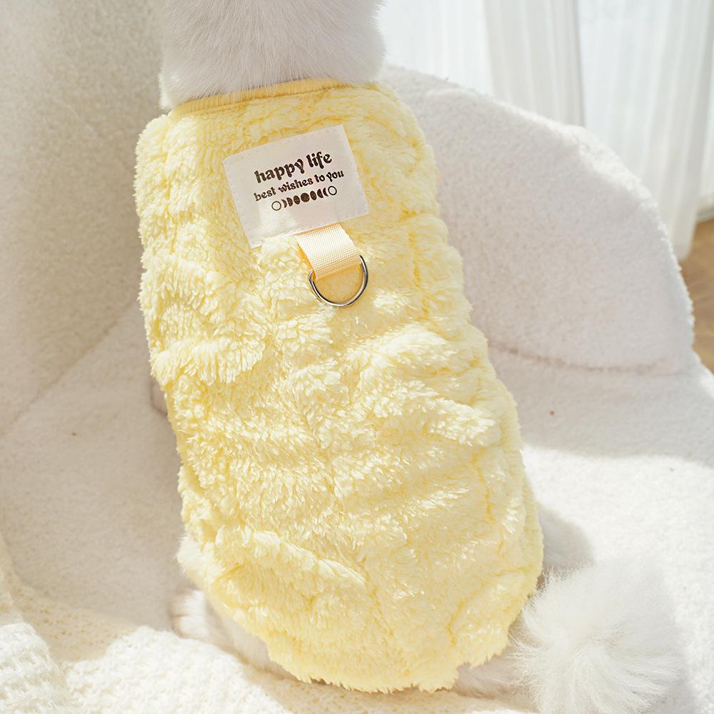 Winter Dog Clothing Small Breed Thermal Fleece Vest Jacquard Heart Pattern Sleeveless Pet Apparel Puppy Kitten Cold Weather Wear Lightweight Warm Coat