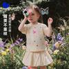 [Bamboo Cotton] Mini Balabala Girls' Short Sleeved T-shirt Moisture Absorbing Quick Drying Bubble Sleeve Top Necklace Pattern 26 Summer