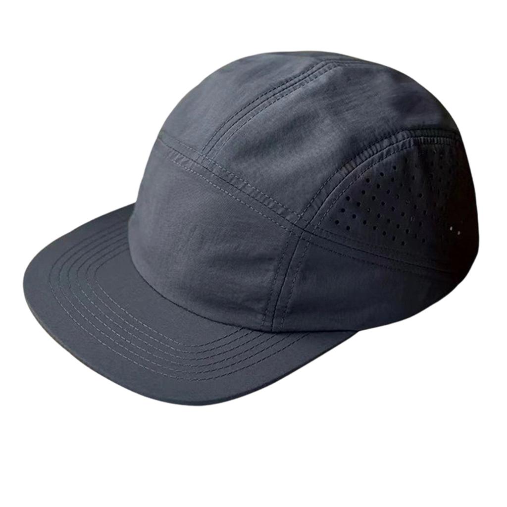 Lightweight Nylon 5 Panel Cap with Ventilation Holes and Curved Brim for Outdoor Sports and Everyday Wear