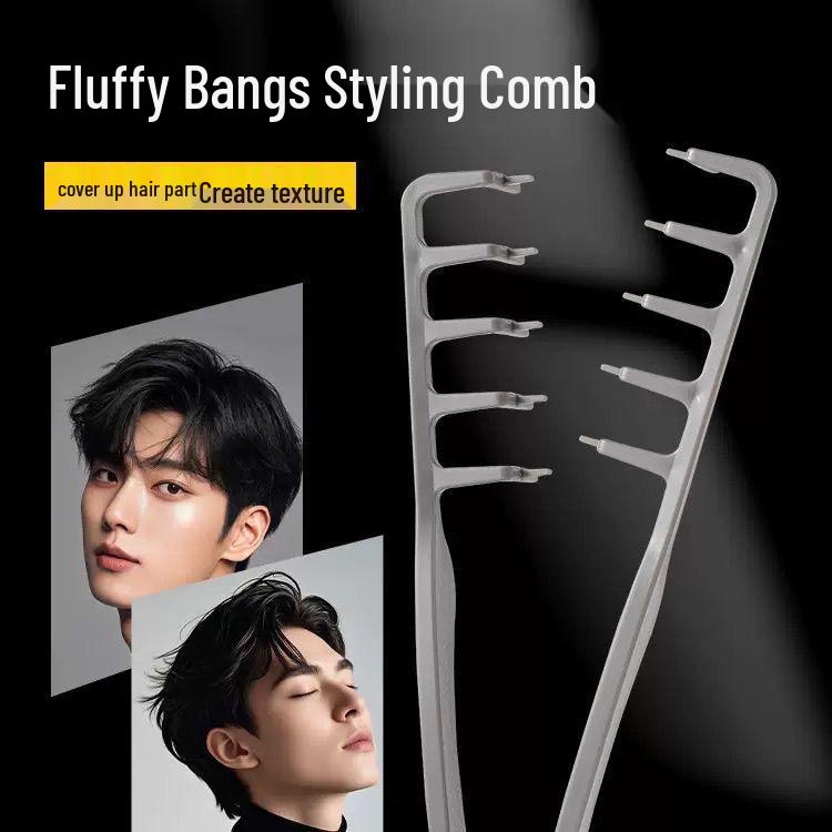 Korean Texture Styling Comb for Fluffy Hair - Ideal for Men's Root Lifting, Women's Bangs, and Hair Parting