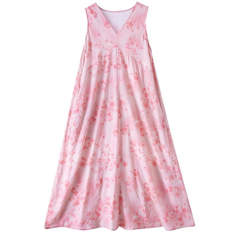 Sleeveless Plus Size Cotton Vintage  New In Dresses for Women Casual Loose Long Summer Dress