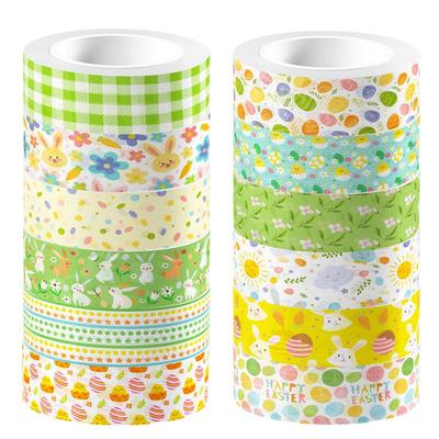 12 Stück Frohe Ostern Hase & Ei Washi Tape - Buntes DIY Bastel- und Geschenkband für Tagebuch Handarbeiten Kinder DIY Geschenk