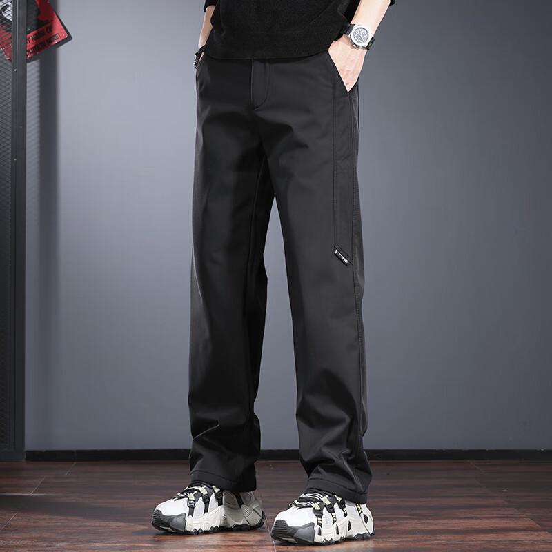 Jie Leinuo Men's Outdoor Water-Resistant Straight Leg Soft Shell Pants