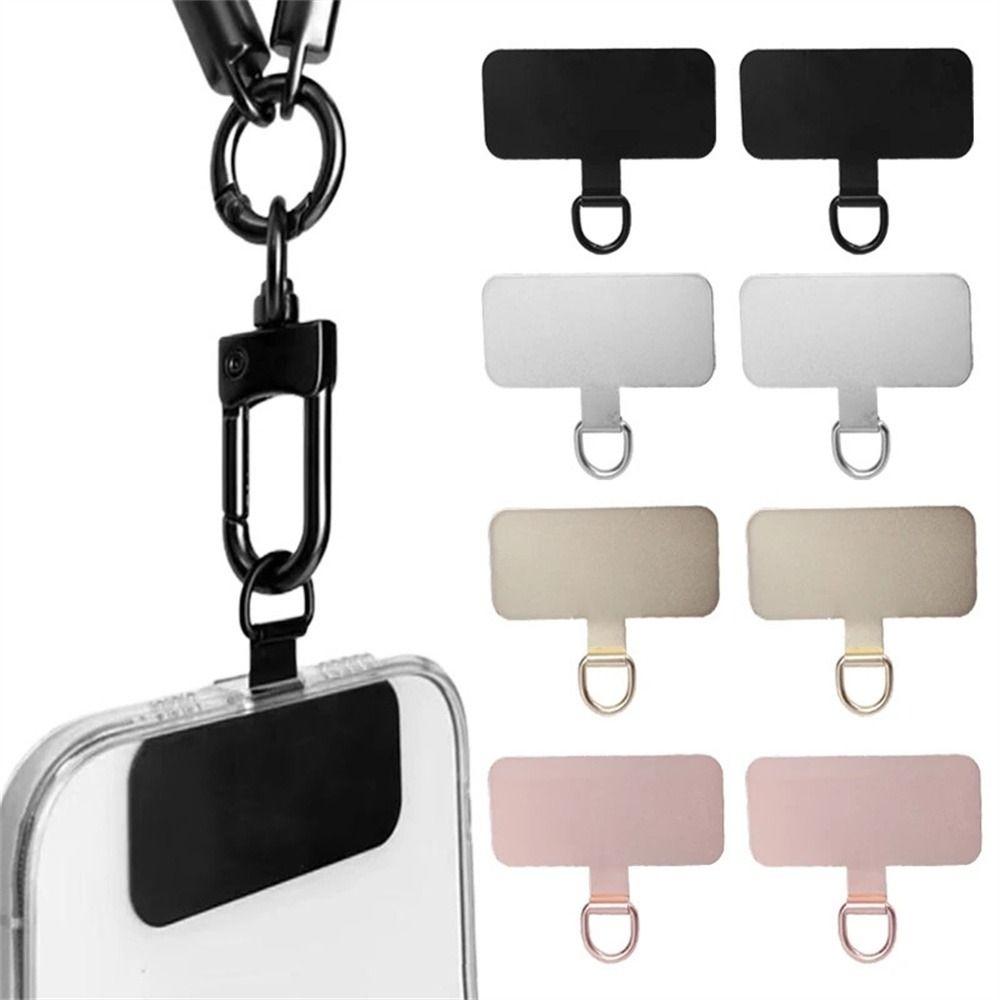 Stainless Steel Metal Phone Patch Hanging Cord Phone Card Clip Phone Lanyard Gasket  Mobile Phone