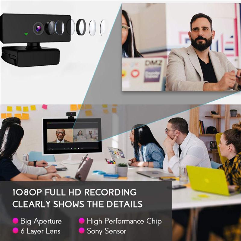 USB 2.0 HD 1080P Webcam Camera Video Calling with Microphone Mic for PC Laptop