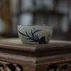 Hand-Painted Blue & White Coarse Pottery Teacup Set - Ceramic Gongfu Tea Cup, Small Cup for Pu'er Tea Ceremony