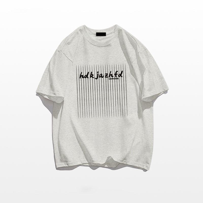 2025 New Women's American Style Loose Cotton Heavyweight Short-Sleeve T-Shirt