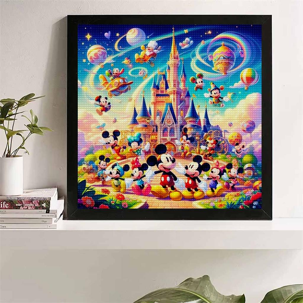 DIY Diamond Painting Round Diamond Mickey's Happy Family Full Diamond Mosaic Home Decoration Painting Cross Stitch Kit