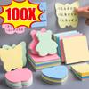 100PCS Colorful Sticky Note Multi-Shape Square Pine Bear Star Cloth Heart Self-Adhesive Note Pads DIY School Office Accessory