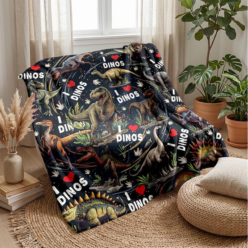 Dinosaur Fantasy Warriors Blanket Personalized Name Flannel Blanket Soft Cozy Plush Throw for Sofa Bed Lightweight Home Decor