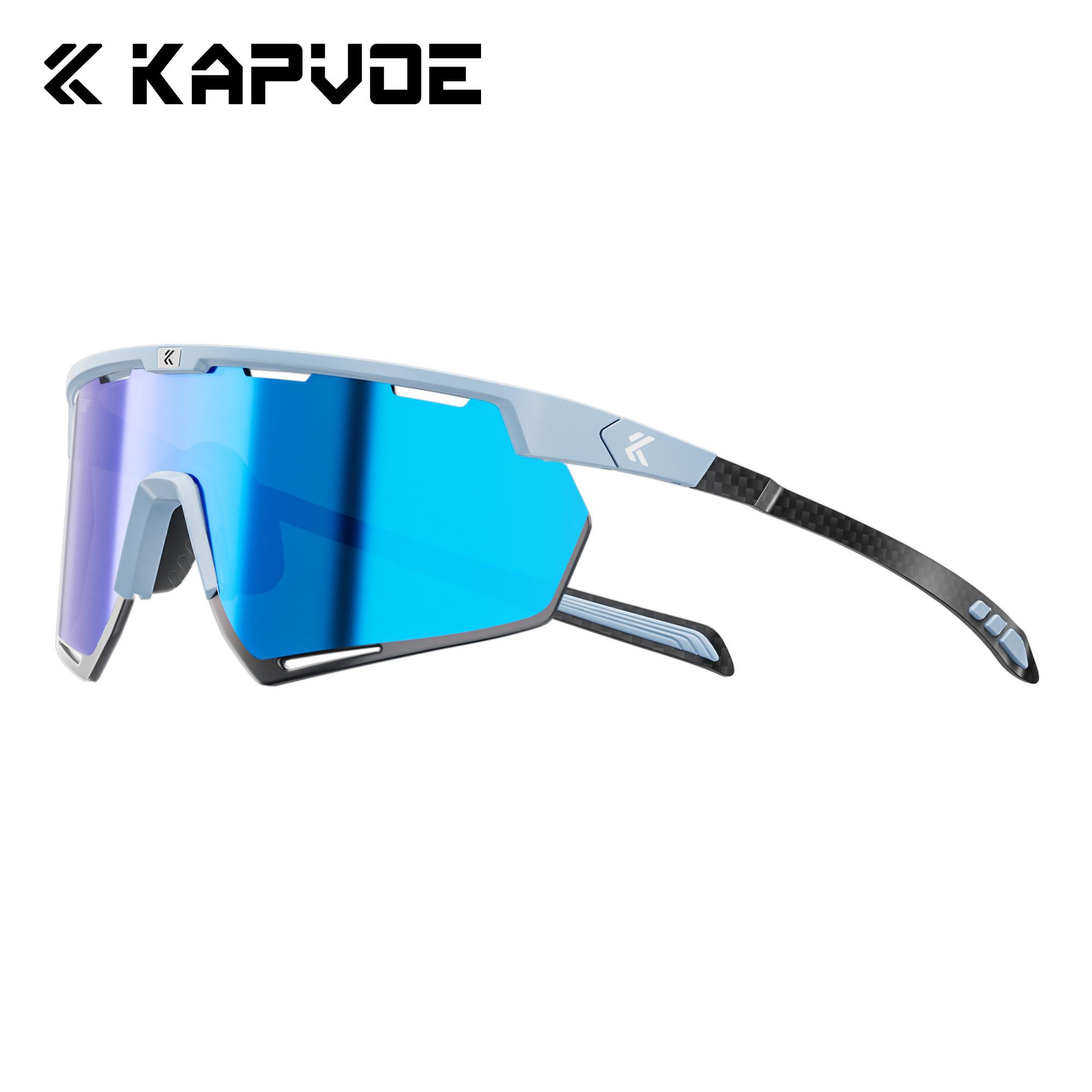 

Kapvoe Carbon Fiber Hiking Eyewear Sunglasses for Men Lightweight Photochromic Cycling Glasses UV400 MTB Bike Bicycle Sports