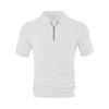 European and American Men's Clothing Summer New Casual Loose Towel Jacquard Cloth Zipper Placket Men's Short-sleeved Polo Shirt