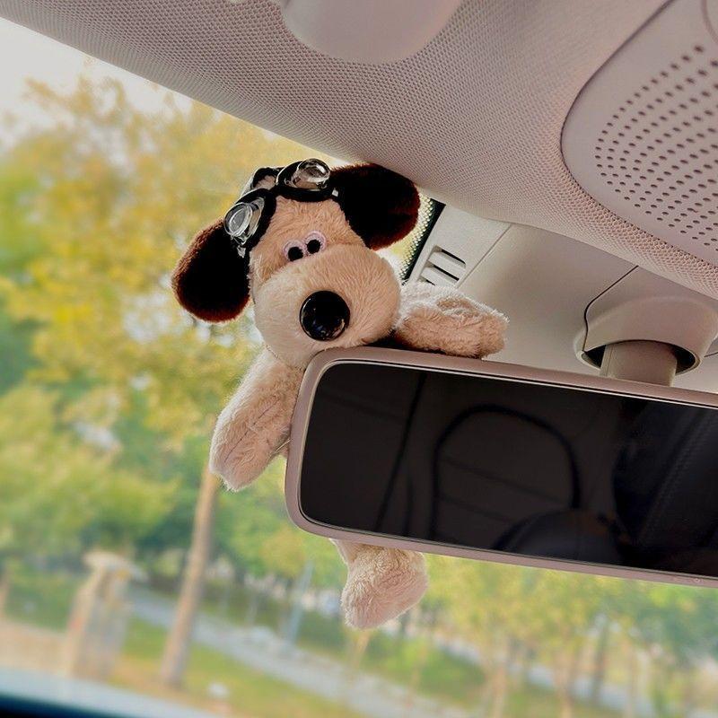 Cane Cucciolo Peluche Occhiali Decorazione Specchietto Retrovisore Auto Ornamento Auto Ciondolo Decorazione Console Centrale Accessori per la Casa
