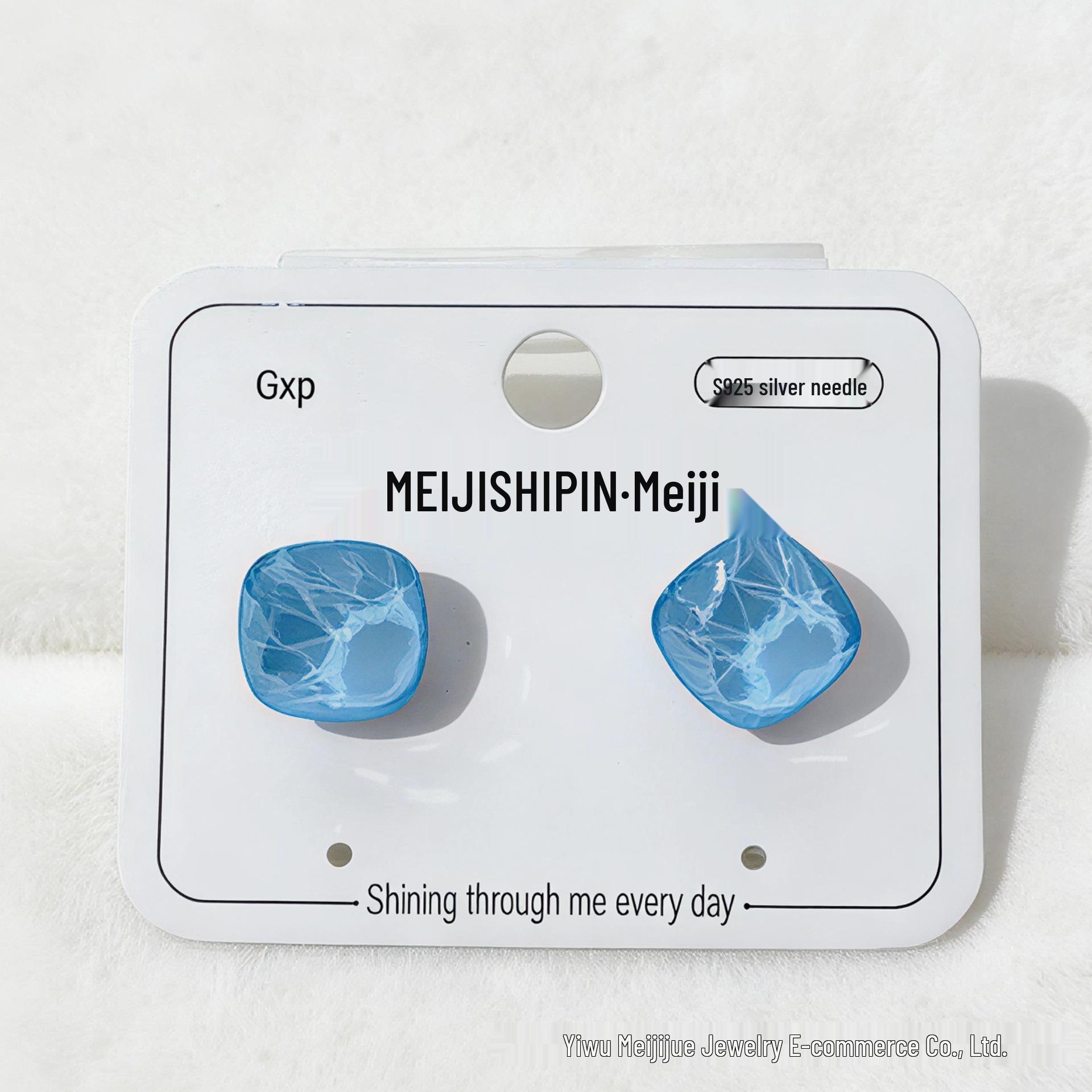 Meiji Shi Jia Sparkling Diamond Crystal Earrings - Versatile Autumn/Winter Niche Style Standard