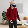 2025 Autumn Women's Casual Short Knit Cardigan - Small Fresh Twist Sweater Coat with Toggle Buttons, Lazy Style