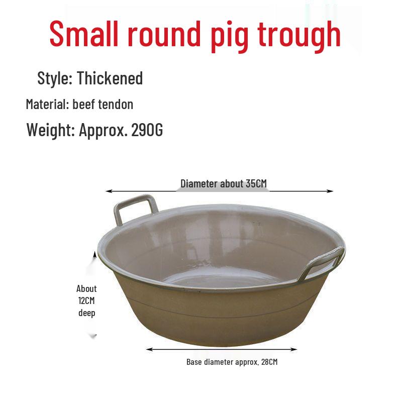 Reinforced Black Plastic Trough for Pigs, Sheep, and Cows