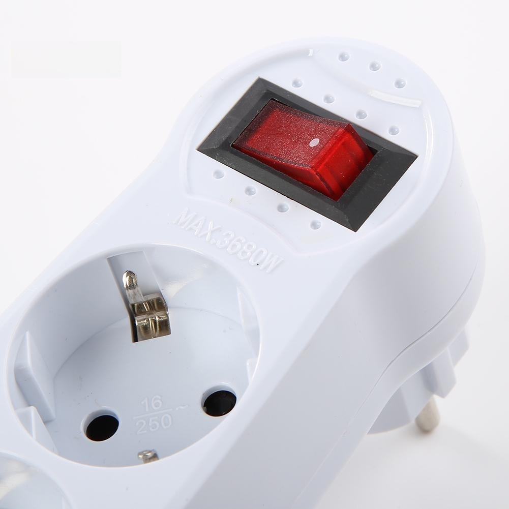 EU Plug 1 To 3 Power Adapter Wireless European Plug Splitter Multi Socket Converter