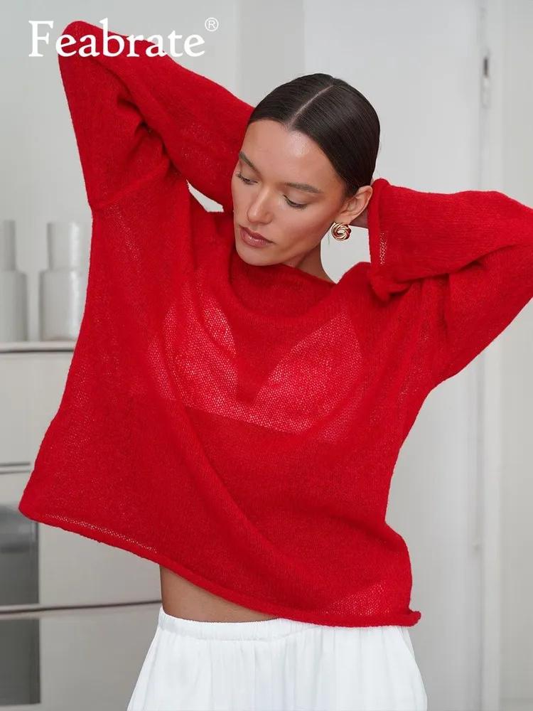 Dünnes Rundhals Ärmel Strick Unterhemd