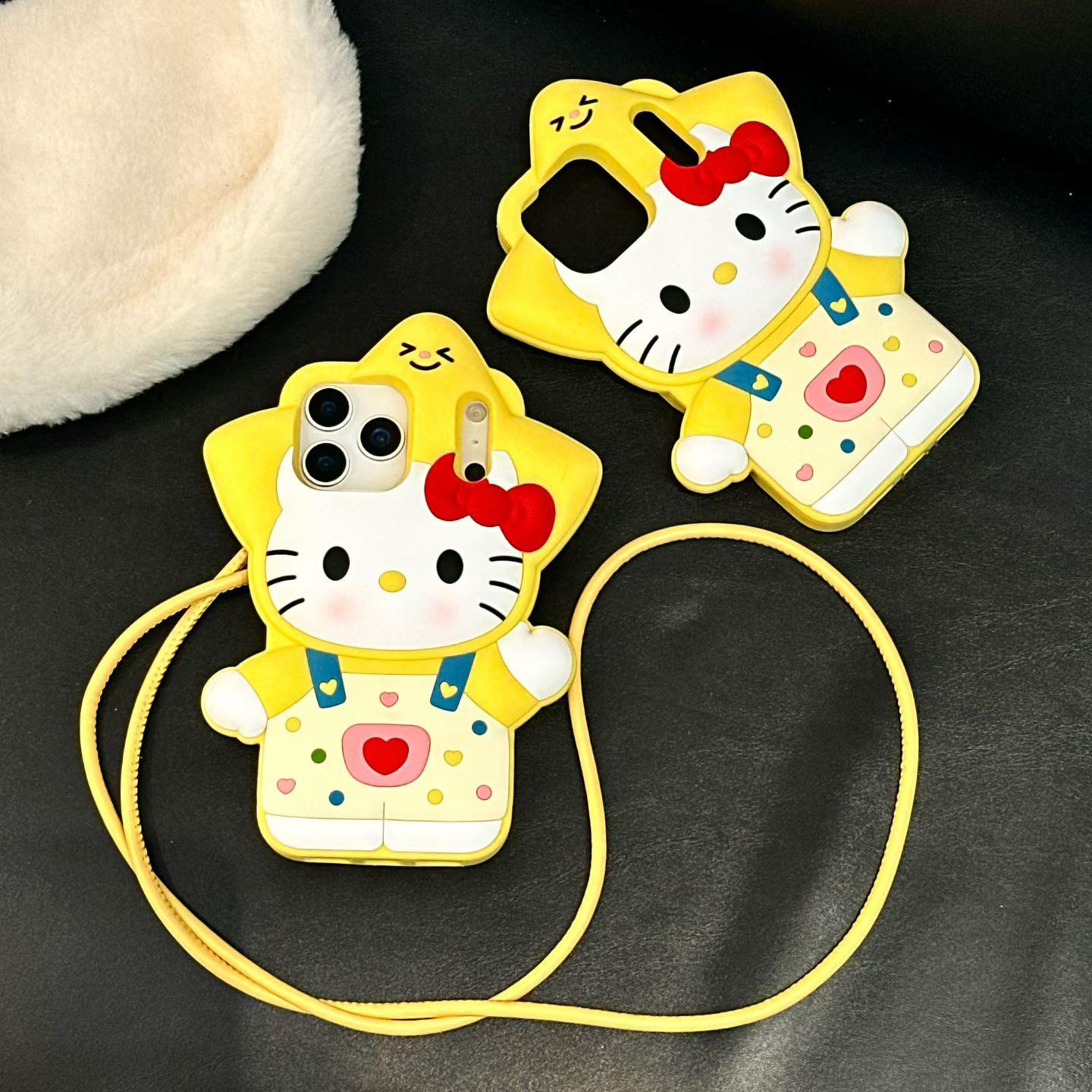 

Adorable 3D Star KT Cat Lanyard for iPhone 13-17 & Apple 14/15 Pro Max Case iPhone 13