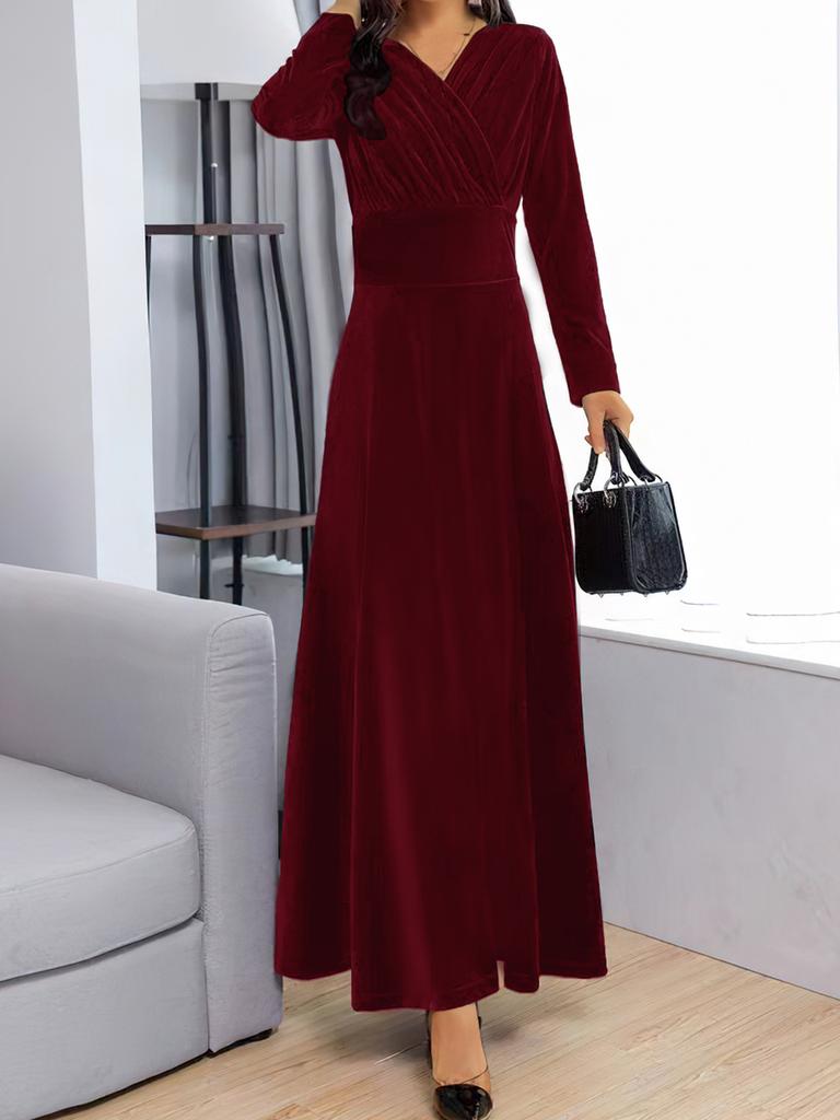 Women's Spring/Autumn New Arrivals Luxury Velvet Dress