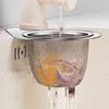 Stainless Steel Sink Drain Basket Dry And Wet Separation Filter Storage Shelf Hanging Basket