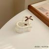 Pearl love bow hairpin rice bead weaving beige series grab clip literary light luxury hair accessories