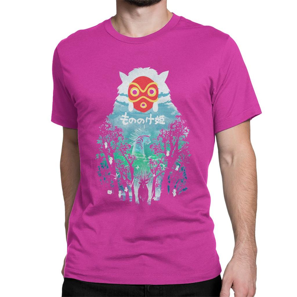 Vintage River Flows In You T Shirt For Men Pure Cotton T Shirts Princess Mononoke Ghibli