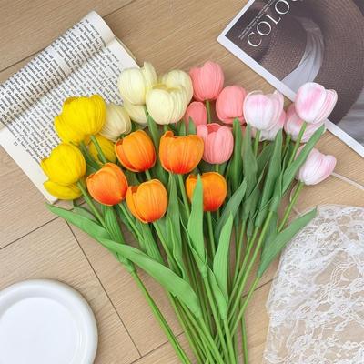 Colorful Tulip Artificial Flowers Bouquet Realistic Touch Tulip Bouquets Home Wedding Garden Party Garland Vase Bouquet Supplies
