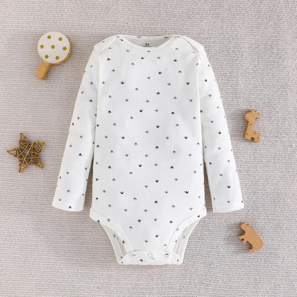 Baby and Toddler Multi-Color Theme Set Cute Printed Triangle Romper Comfortable Versatile Five-Piece Set