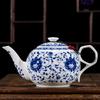 Chinese Blue and White Thin Porcelain Teapot, High Capacity 320ml 1L Ceramic Tea Pot, Chinese Retro Tea Set, H145