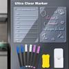 Clear Magnetic Calendar for Fridge Set 6 Colors Markers and Pen Container Weekly Celsius Blank Planning Board Acrylic for Fridge 23X33CM