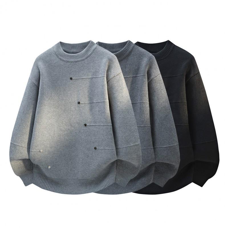 Mens Heavyweight Knit Sweater Long Sleeve Crew Neck Pullover Casual Base Layer Winter Wear